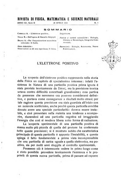 Rivista di fisica, matematica e scienze naturali