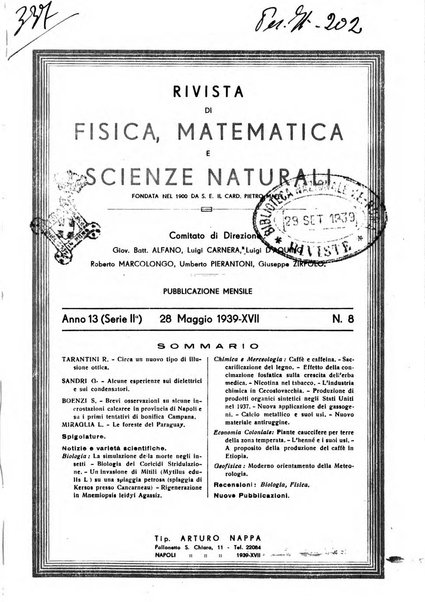 Rivista di fisica, matematica e scienze naturali