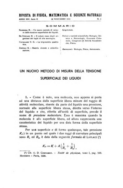 Rivista di fisica, matematica e scienze naturali