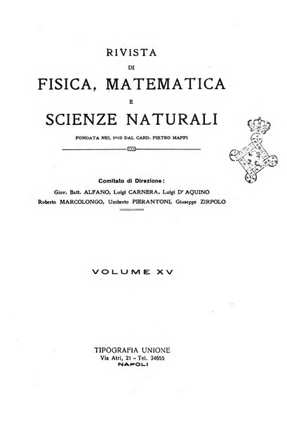 Rivista di fisica, matematica e scienze naturali