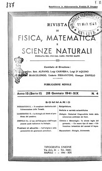 Rivista di fisica, matematica e scienze naturali