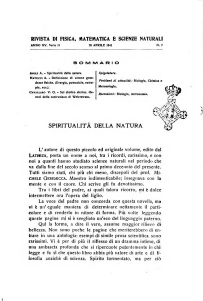 Rivista di fisica, matematica e scienze naturali