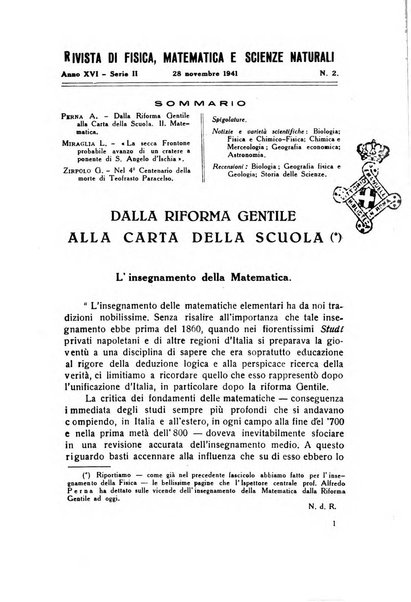 Rivista di fisica, matematica e scienze naturali