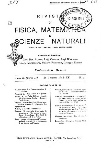 Rivista di fisica, matematica e scienze naturali