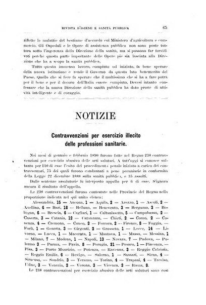 Rivista d'igiene e sanità pubblica con bollettino sanitario-amministrativo compilato sugli atti del Ministero dell'interno