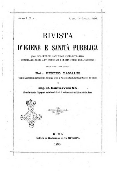 Rivista d'igiene e sanità pubblica con bollettino sanitario-amministrativo compilato sugli atti del Ministero dell'interno