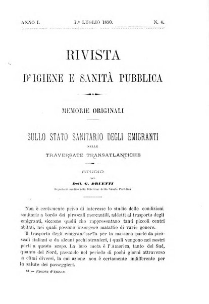 Rivista d'igiene e sanità pubblica con bollettino sanitario-amministrativo compilato sugli atti del Ministero dell'interno