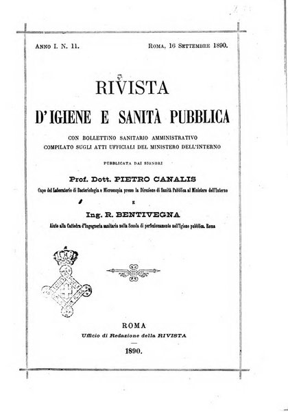 Rivista d'igiene e sanità pubblica con bollettino sanitario-amministrativo compilato sugli atti del Ministero dell'interno