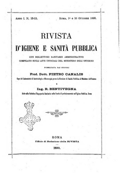 Rivista d'igiene e sanità pubblica con bollettino sanitario-amministrativo compilato sugli atti del Ministero dell'interno