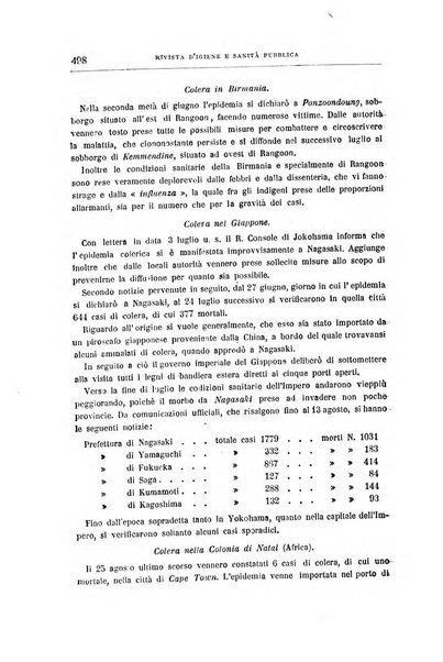 Rivista d'igiene e sanità pubblica con bollettino sanitario-amministrativo compilato sugli atti del Ministero dell'interno