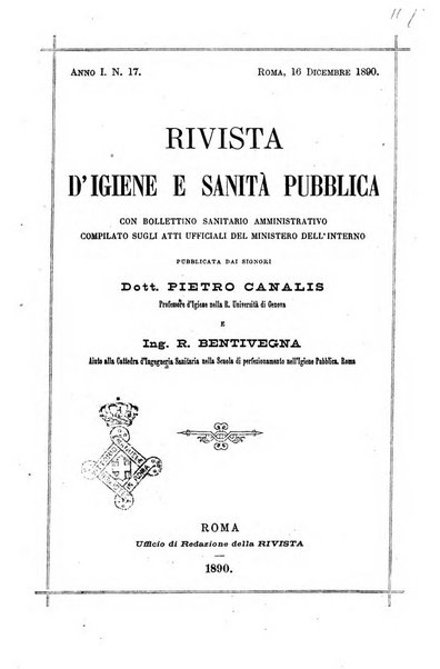 Rivista d'igiene e sanità pubblica con bollettino sanitario-amministrativo compilato sugli atti del Ministero dell'interno