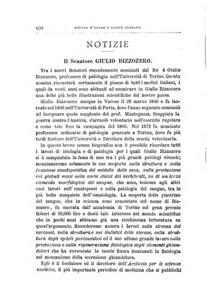 Rivista d'igiene e sanità pubblica con bollettino sanitario-amministrativo compilato sugli atti del Ministero dell'interno