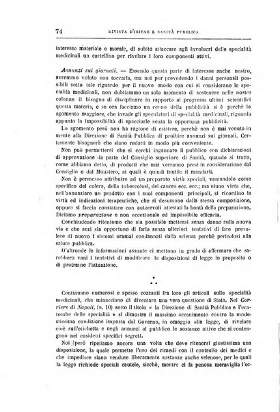 Rivista d'igiene e sanità pubblica con bollettino sanitario-amministrativo compilato sugli atti del Ministero dell'interno