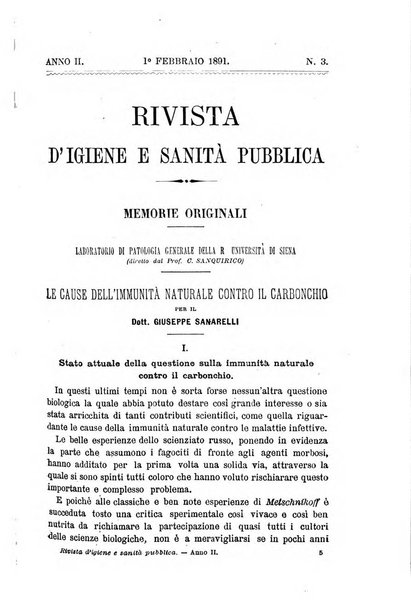 Rivista d'igiene e sanità pubblica con bollettino sanitario-amministrativo compilato sugli atti del Ministero dell'interno