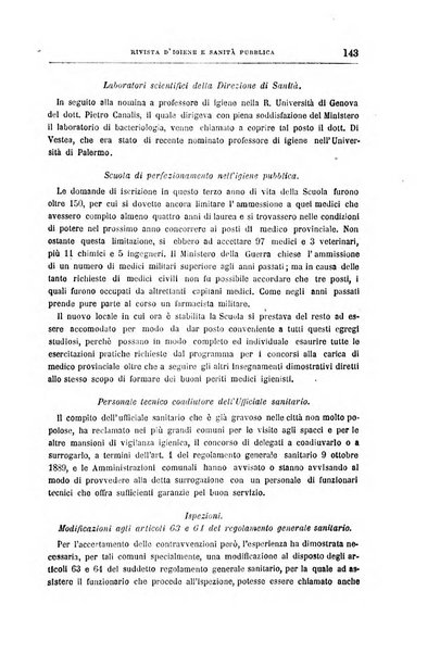 Rivista d'igiene e sanità pubblica con bollettino sanitario-amministrativo compilato sugli atti del Ministero dell'interno