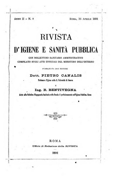 Rivista d'igiene e sanità pubblica con bollettino sanitario-amministrativo compilato sugli atti del Ministero dell'interno