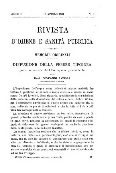 Rivista d'igiene e sanità pubblica con bollettino sanitario-amministrativo compilato sugli atti del Ministero dell'interno