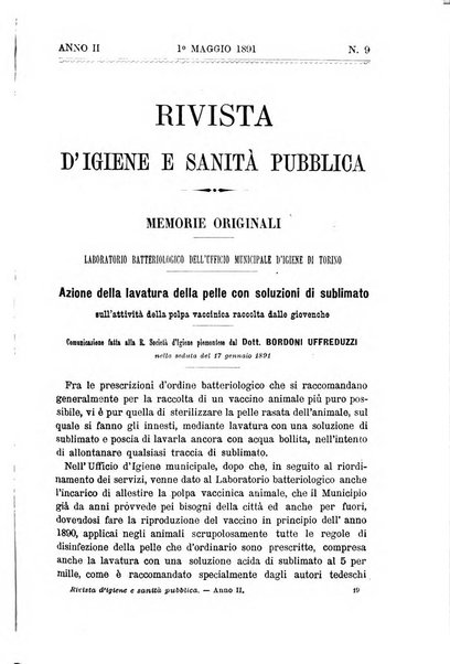 Rivista d'igiene e sanità pubblica con bollettino sanitario-amministrativo compilato sugli atti del Ministero dell'interno