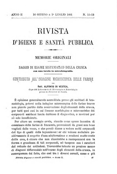 Rivista d'igiene e sanità pubblica con bollettino sanitario-amministrativo compilato sugli atti del Ministero dell'interno