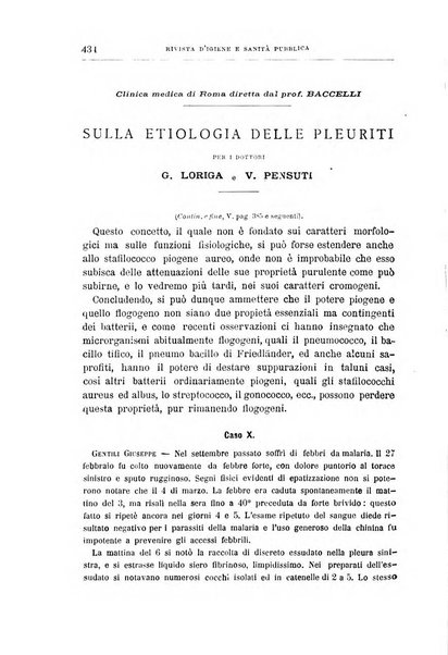 Rivista d'igiene e sanità pubblica con bollettino sanitario-amministrativo compilato sugli atti del Ministero dell'interno