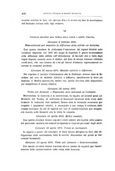 Rivista d'igiene e sanità pubblica con bollettino sanitario-amministrativo compilato sugli atti del Ministero dell'interno