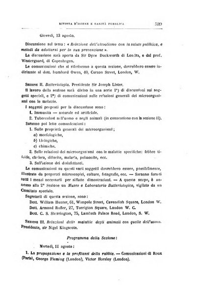 Rivista d'igiene e sanità pubblica con bollettino sanitario-amministrativo compilato sugli atti del Ministero dell'interno