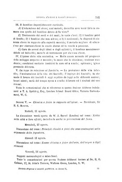 Rivista d'igiene e sanità pubblica con bollettino sanitario-amministrativo compilato sugli atti del Ministero dell'interno