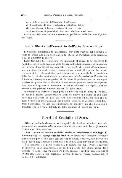 Rivista d'igiene e sanità pubblica con bollettino sanitario-amministrativo compilato sugli atti del Ministero dell'interno