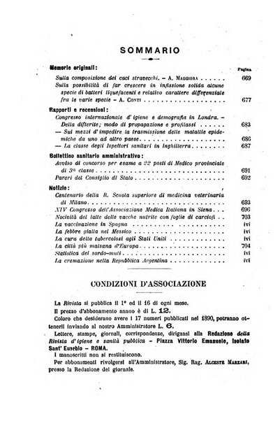 Rivista d'igiene e sanità pubblica con bollettino sanitario-amministrativo compilato sugli atti del Ministero dell'interno