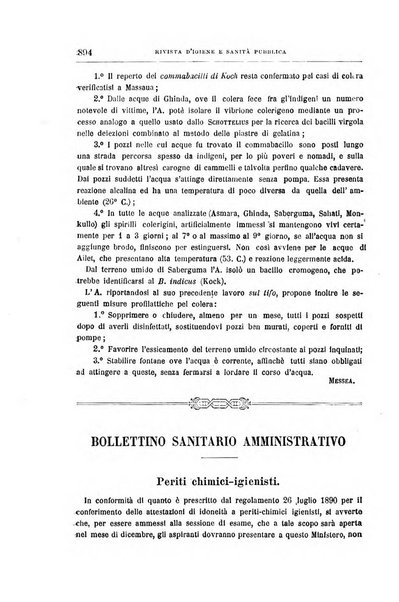 Rivista d'igiene e sanità pubblica con bollettino sanitario-amministrativo compilato sugli atti del Ministero dell'interno