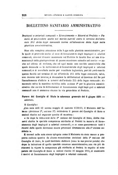 Rivista d'igiene e sanità pubblica con bollettino sanitario-amministrativo compilato sugli atti del Ministero dell'interno