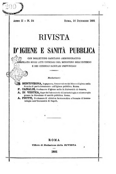 Rivista d'igiene e sanità pubblica con bollettino sanitario-amministrativo compilato sugli atti del Ministero dell'interno