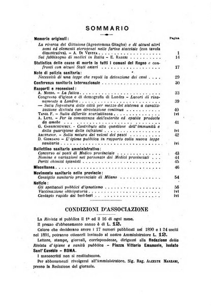 Rivista d'igiene e sanità pubblica con bollettino sanitario-amministrativo compilato sugli atti del Ministero dell'interno