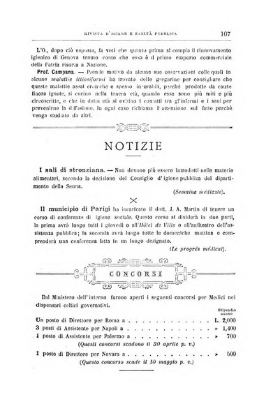 Rivista d'igiene e sanità pubblica con bollettino sanitario-amministrativo compilato sugli atti del Ministero dell'interno