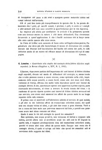 Rivista d'igiene e sanità pubblica con bollettino sanitario-amministrativo compilato sugli atti del Ministero dell'interno