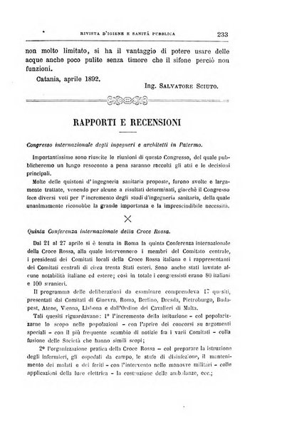 Rivista d'igiene e sanità pubblica con bollettino sanitario-amministrativo compilato sugli atti del Ministero dell'interno