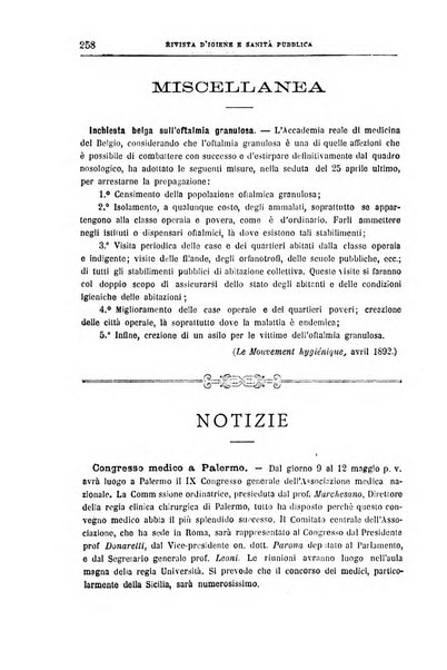 Rivista d'igiene e sanità pubblica con bollettino sanitario-amministrativo compilato sugli atti del Ministero dell'interno