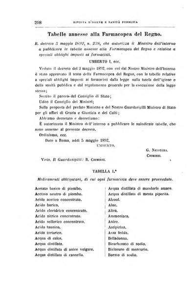 Rivista d'igiene e sanità pubblica con bollettino sanitario-amministrativo compilato sugli atti del Ministero dell'interno