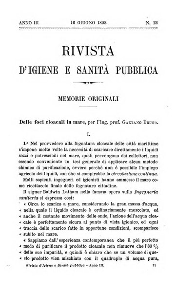 Rivista d'igiene e sanità pubblica con bollettino sanitario-amministrativo compilato sugli atti del Ministero dell'interno