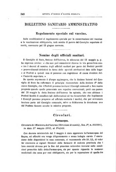 Rivista d'igiene e sanità pubblica con bollettino sanitario-amministrativo compilato sugli atti del Ministero dell'interno