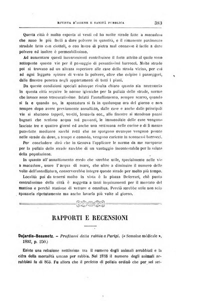 Rivista d'igiene e sanità pubblica con bollettino sanitario-amministrativo compilato sugli atti del Ministero dell'interno