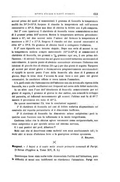 Rivista d'igiene e sanità pubblica con bollettino sanitario-amministrativo compilato sugli atti del Ministero dell'interno