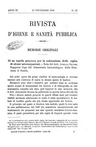 Rivista d'igiene e sanità pubblica con bollettino sanitario-amministrativo compilato sugli atti del Ministero dell'interno