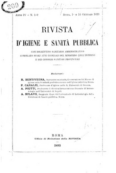 Rivista d'igiene e sanità pubblica con bollettino sanitario-amministrativo compilato sugli atti del Ministero dell'interno