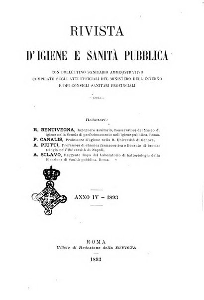 Rivista d'igiene e sanità pubblica con bollettino sanitario-amministrativo compilato sugli atti del Ministero dell'interno