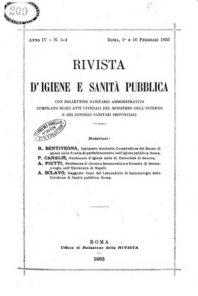 Rivista d'igiene e sanità pubblica con bollettino sanitario-amministrativo compilato sugli atti del Ministero dell'interno