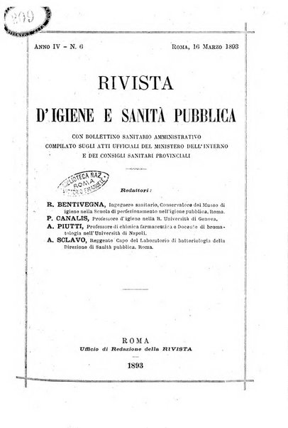 Rivista d'igiene e sanità pubblica con bollettino sanitario-amministrativo compilato sugli atti del Ministero dell'interno