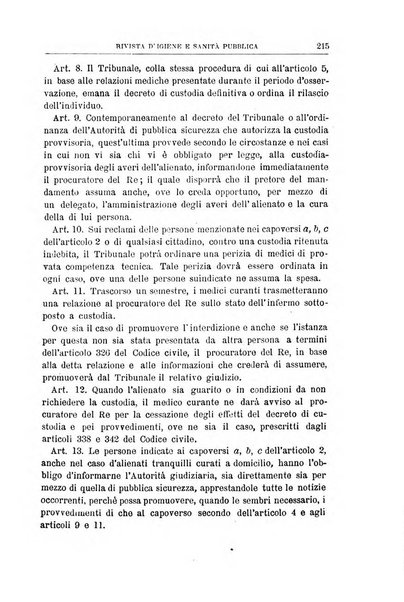 Rivista d'igiene e sanità pubblica con bollettino sanitario-amministrativo compilato sugli atti del Ministero dell'interno