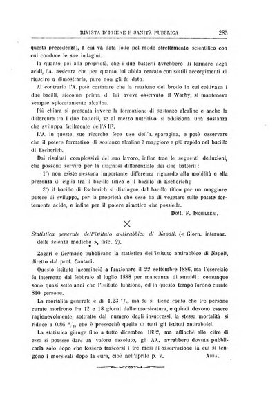 Rivista d'igiene e sanità pubblica con bollettino sanitario-amministrativo compilato sugli atti del Ministero dell'interno