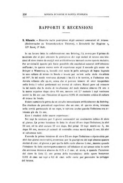 Rivista d'igiene e sanità pubblica con bollettino sanitario-amministrativo compilato sugli atti del Ministero dell'interno